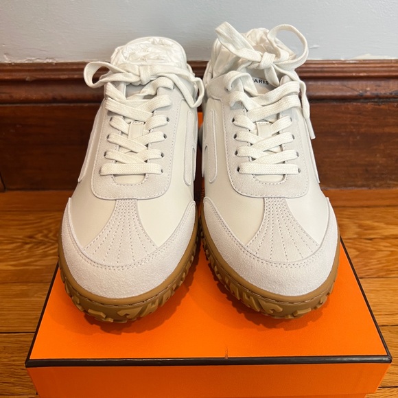BRAND NEW HERMES Jet sneaker in color blanc size 38.5 - Picture 1 of 7